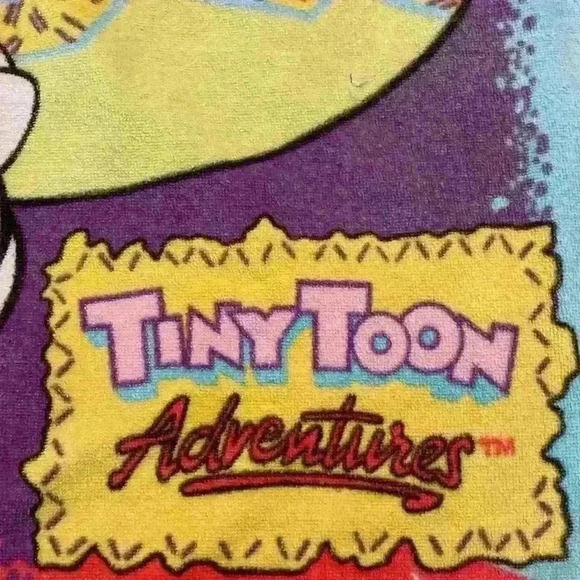 Vintage 1991 Tiny Toon Adventures Beach Towel Featuring Buster & Babs Bunny - Picture 5 of 16